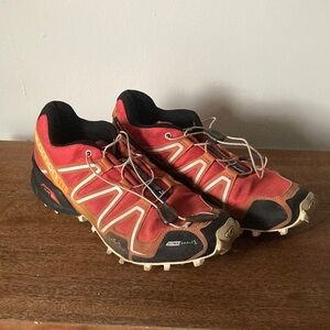 Salomon Red and Black Trail Running Shoes